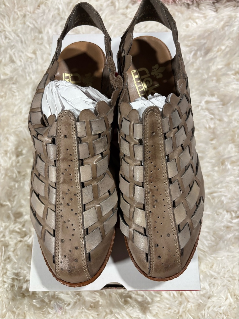 Rieker Beige Casual Slip-On Shoes-37